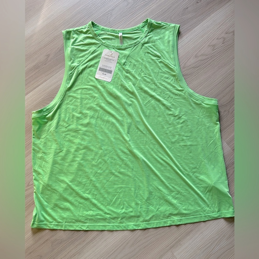 Fabletics Eco-Conscious Muscle Tank Top 1X Lime NWT Gym Athletic Summer Workout